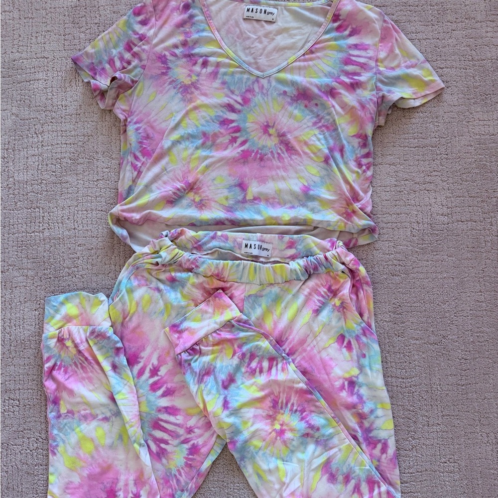 MASONgrey Pastel Tie-Dye Pajama Set - M